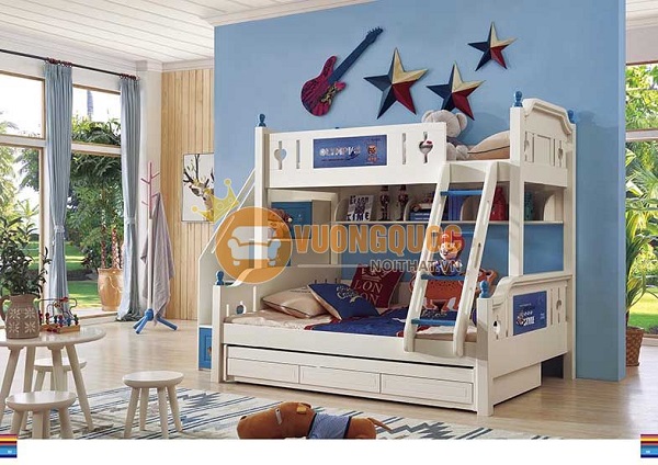2.10. Giường tầng cho 2 bé trai 10 tuổi  